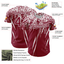 Загрузить изображение в средство просмотра галереи, Custom Crimson White Distressed Scratch Brush Stroke Authentic Baseball Jersey
