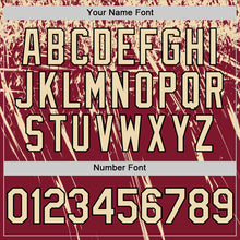 Load image into Gallery viewer, Custom Crimson Cream-Black Distressed Scratch Brush Stroke Authentic Baseball Jersey
