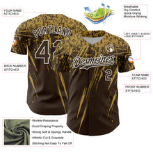Charger l'image dans la galerie, Custom Brown Old Gold-White Distressed Scratch Brush Stroke Authentic Baseball Jersey
