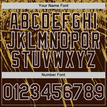 Charger l'image dans la galerie, Custom Brown Old Gold-White Distressed Scratch Brush Stroke Authentic Baseball Jersey
