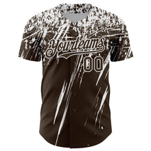 Загрузить изображение в средство просмотра галереи, Custom Brown White Distressed Scratch Brush Stroke Authentic Baseball Jersey

