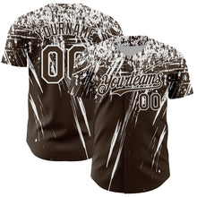 Загрузить изображение в средство просмотра галереи, Custom Brown White Distressed Scratch Brush Stroke Authentic Baseball Jersey
