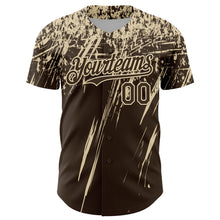 Charger l'image dans la galerie, Custom Brown Cream Distressed Scratch Brush Stroke Authentic Baseball Jersey

