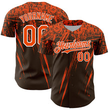 Charger l'image dans la galerie, Custom Brown Orange-White Distressed Scratch Brush Stroke Authentic Baseball Jersey
