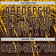 Charger l'image dans la galerie, Custom Brown Gold-White Distressed Scratch Brush Stroke Authentic Baseball Jersey
