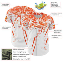 Charger l'image dans la galerie, Custom White Orange Distressed Scratch Brush Stroke Authentic Baseball Jersey
