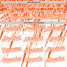 Charger l'image dans la galerie, Custom White Orange Distressed Scratch Brush Stroke Authentic Baseball Jersey
