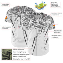 Загрузить изображение в средство просмотра галереи, Custom White Steel Gray Distressed Scratch Brush Stroke Authentic Baseball Jersey

