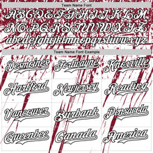 Load image into Gallery viewer, Custom White Crimson-Black Distressed Scratch Brush Stroke Authentic Baseball Jersey
