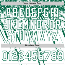 Load image into Gallery viewer, Custom White Kelly Green Distressed Scratch Brush Stroke Authentic Baseball Jersey
