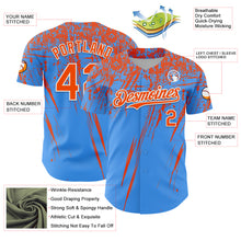 Загрузить изображение в средство просмотра галереи, Custom Electric Blue Orange-White Distressed Scratch Brush Stroke Authentic Baseball Jersey
