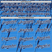 Laden Sie das Bild in den Galerie-Viewer, Custom Electric Blue Navy-White Distressed Scratch Brush Stroke Authentic Baseball Jersey
