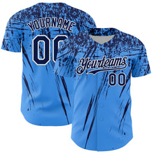 Laden Sie das Bild in den Galerie-Viewer, Custom Electric Blue Navy-White Distressed Scratch Brush Stroke Authentic Baseball Jersey
