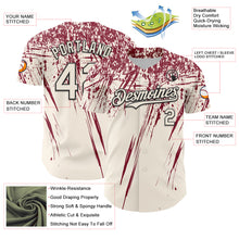Load image into Gallery viewer, Custom Cream Crimson-Black Distressed Scratch Brush Stroke Authentic Baseball Jersey
