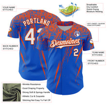 Загрузить изображение в средство просмотра галереи, Custom Thunder Blue White-Orange Distressed Scratch Brush Stroke Authentic Baseball Jersey
