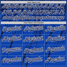 Загрузить изображение в средство просмотра галереи, Custom Thunder Blue Navy-White Distressed Scratch Brush Stroke Authentic Baseball Jersey
