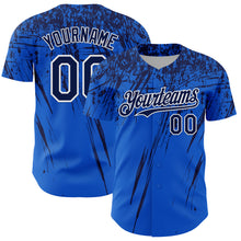 Загрузить изображение в средство просмотра галереи, Custom Thunder Blue Navy-White Distressed Scratch Brush Stroke Authentic Baseball Jersey
