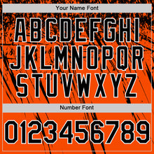 Load image into Gallery viewer, Custom Orange Black-White Distressed Scratch Brush Stroke Authentic Baseball Jersey
