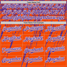Load image into Gallery viewer, Custom Orange Purple-White Distressed Scratch Brush Stroke Authentic Baseball Jersey
