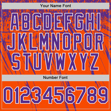 Load image into Gallery viewer, Custom Orange Purple-White Distressed Scratch Brush Stroke Authentic Baseball Jersey
