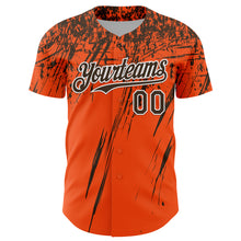 Load image into Gallery viewer, Custom Orange Brown-White Distressed Scratch Brush Stroke Authentic Baseball Jersey
