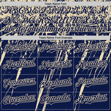 Charger l'image dans la galerie, Custom Navy Cream Distressed Scratch Brush Stroke Authentic Baseball Jersey
