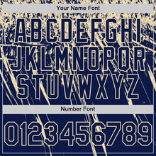 Charger l'image dans la galerie, Custom Navy Cream Distressed Scratch Brush Stroke Authentic Baseball Jersey
