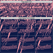 Charger l'image dans la galerie, Custom Navy Medium Pink Distressed Scratch Brush Stroke Authentic Baseball Jersey
