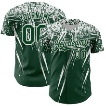 Laden Sie das Bild in den Galerie-Viewer, Custom Green White Distressed Scratch Brush Stroke Authentic Baseball Jersey
