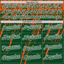Charger l'image dans la galerie, Custom Green Orange-White Distressed Scratch Brush Stroke Authentic Baseball Jersey
