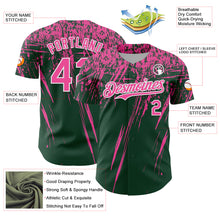 Laden Sie das Bild in den Galerie-Viewer, Custom Green Pink-White Distressed Scratch Brush Stroke Authentic Baseball Jersey
