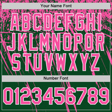 Laden Sie das Bild in den Galerie-Viewer, Custom Green Pink-White Distressed Scratch Brush Stroke Authentic Baseball Jersey
