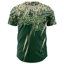 Charger l'image dans la galerie, Custom Green Cream Distressed Scratch Brush Stroke Authentic Baseball Jersey
