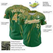 Laden Sie das Bild in den Galerie-Viewer, Custom Kelly Green Old Gold-White Distressed Scratch Brush Stroke Authentic Baseball Jersey

