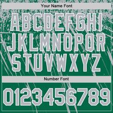 Charger l'image dans la galerie, Custom Kelly Green Gray-White Distressed Scratch Brush Stroke Authentic Baseball Jersey

