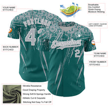 Загрузить изображение в средство просмотра галереи, Custom Teal Gray-White Distressed Scratch Brush Stroke Authentic Baseball Jersey
