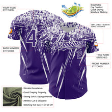 Загрузить изображение в средство просмотра галереи, Custom Purple White Distressed Scratch Brush Stroke Authentic Baseball Jersey
