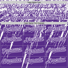 Загрузить изображение в средство просмотра галереи, Custom Purple White Distressed Scratch Brush Stroke Authentic Baseball Jersey
