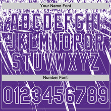 Загрузить изображение в средство просмотра галереи, Custom Purple White Distressed Scratch Brush Stroke Authentic Baseball Jersey
