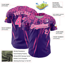 Load image into Gallery viewer, Custom Purple Pink-White Distressed Scratch Brush Stroke Authentic Baseball Jersey
