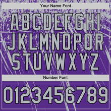 Load image into Gallery viewer, Custom Purple Gray-Black Distressed Scratch Brush Stroke Authentic Baseball Jersey
