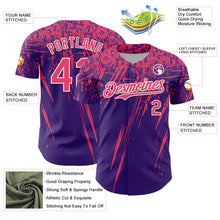 Load image into Gallery viewer, Custom Purple Neon Pink-White Distressed Scratch Brush Stroke Authentic Baseball Jersey

