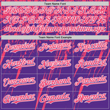 Load image into Gallery viewer, Custom Purple Neon Pink-White Distressed Scratch Brush Stroke Authentic Baseball Jersey
