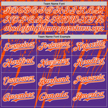 Load image into Gallery viewer, Custom Purple Orange-White Distressed Scratch Brush Stroke Authentic Baseball Jersey
