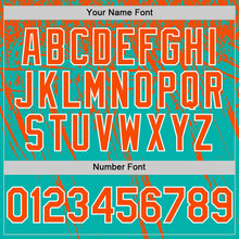 Load image into Gallery viewer, Custom Aqua Orange-White Distressed Scratch Brush Stroke Authentic Baseball Jersey
