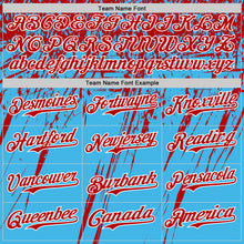 Загрузить изображение в средство просмотра галереи, Custom Sky Blue Red-White Distressed Scratch Brush Stroke Authentic Baseball Jersey
