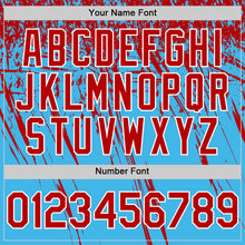 Загрузить изображение в средство просмотра галереи, Custom Sky Blue Red-White Distressed Scratch Brush Stroke Authentic Baseball Jersey
