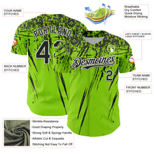 Загрузить изображение в средство просмотра галереи, Custom Neon Green Black-White Distressed Scratch Brush Stroke Authentic Baseball Jersey
