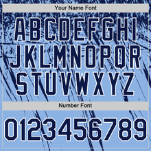 Charger l'image dans la galerie, Custom Light Blue Navy-White Distressed Scratch Brush Stroke Authentic Baseball Jersey
