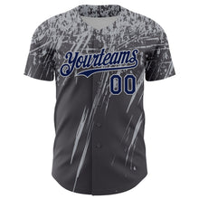 Charger l'image dans la galerie, Custom Steel Gray Navy-Gray Distressed Scratch Brush Stroke Authentic Baseball Jersey
